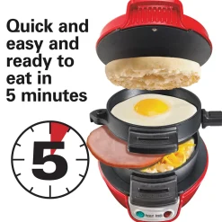 Breakfast Sandwich Maker, Red