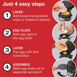 Breakfast Sandwich Maker, Black