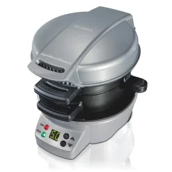Breakfast Sandwich Maker with Timer, Silver