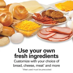 Breakfast Sandwich Maker with Timer, Silver