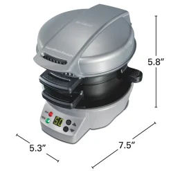 Breakfast Sandwich Maker with Timer, Silver