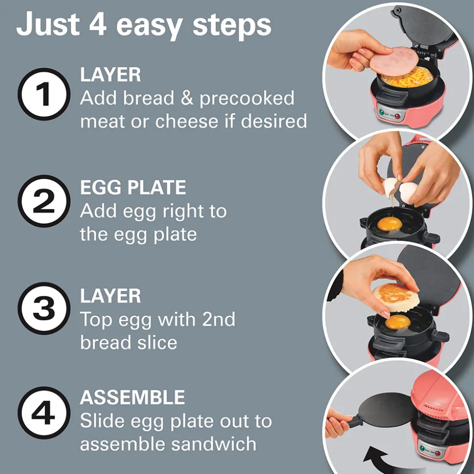 Breakfast Sandwich Maker, Coral