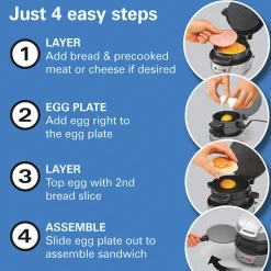 Breakfast Sandwich Maker, Gray