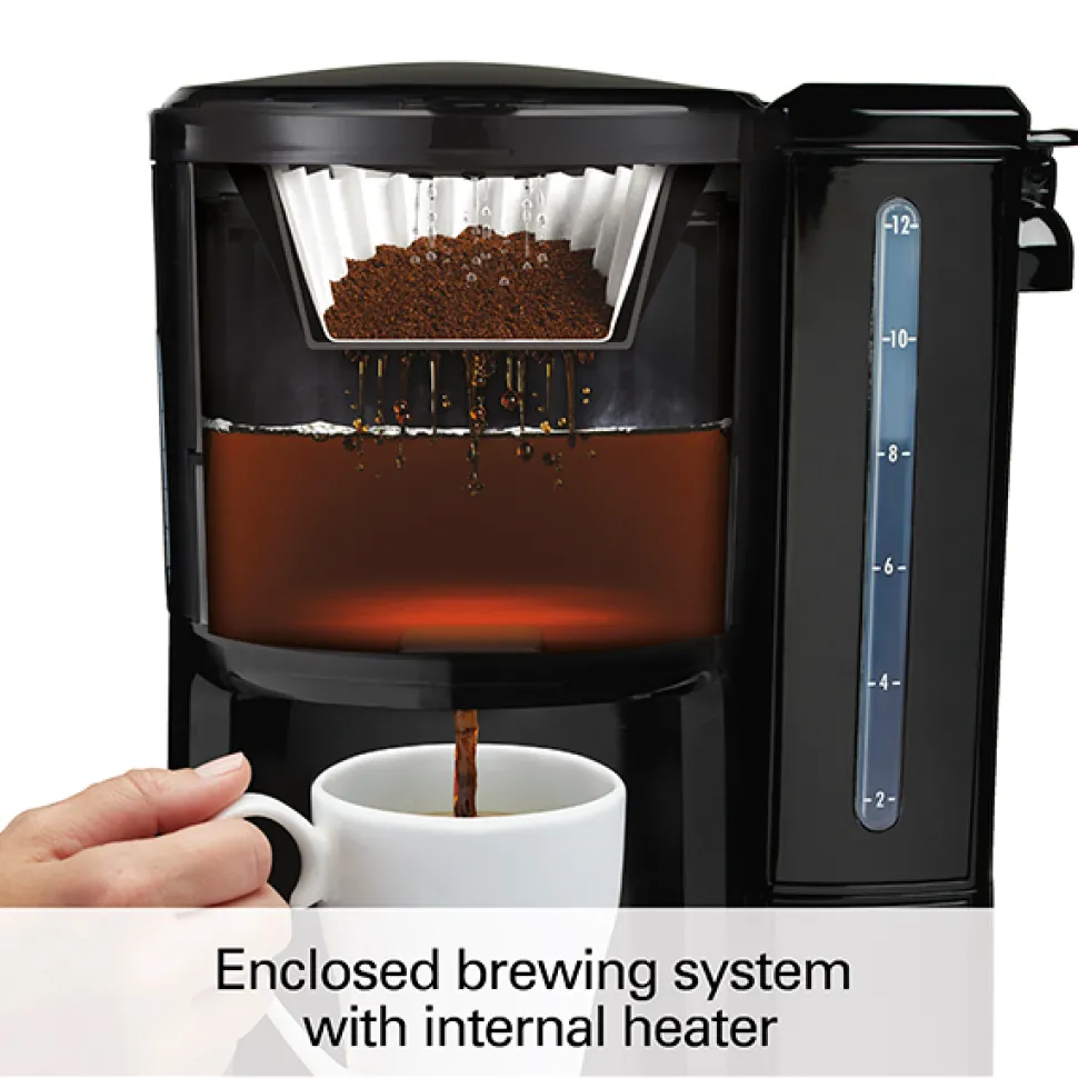 BrewStation® 12 Cup Coffee Maker with Removable Reservoir, Black & Stainless