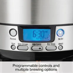 BrewStation® 12 Cup Coffee Maker with Removable Reservoir, Black & Stainless