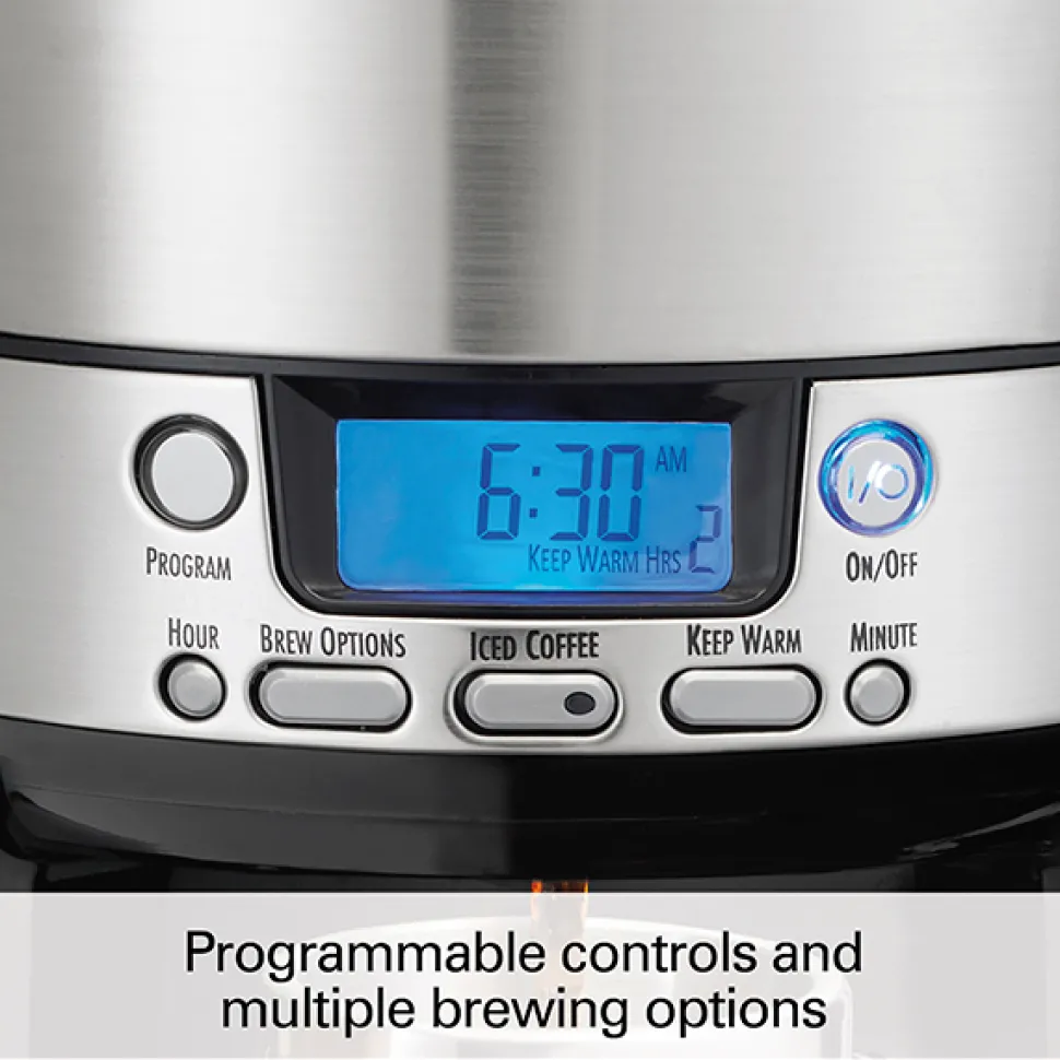 BrewStation® 12 Cup Coffee Maker with Removable Reservoir, Black & Stainless