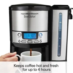 BrewStation® 12 Cup Programmable Coffee Maker with Removable Water Reservoir, Black & Stainless