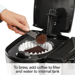 BrewStation® 12 Cup Programmable Coffee Maker with Removable Water Reservoir, Black & Stainless