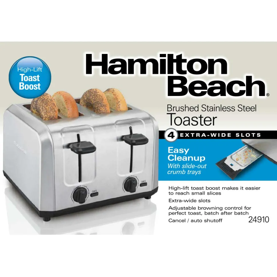 Brushed Stainless Steel 4-Slice Toaster