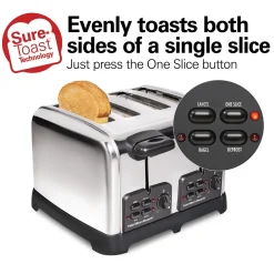 Classic 4 Slice Toaster with Sure-Toast Technology, Stainless Steel