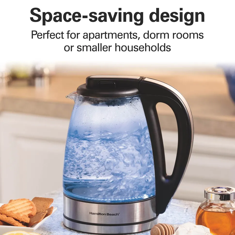 Compact 1 Liter Glass Kettle