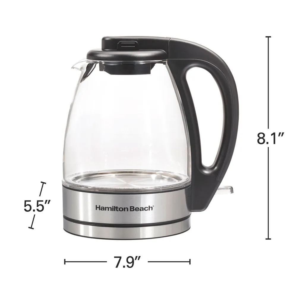 Compact 1 Liter Glass Kettle