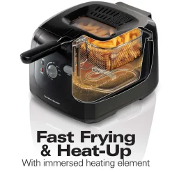 Cool-Touch Deep Fryer, 2 Liters/8 Cup Oil Capacity with Basket Hooks