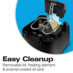 Cool-Touch Deep Fryer, 2 Liters/8 Cup Oil Capacity with Basket Hooks