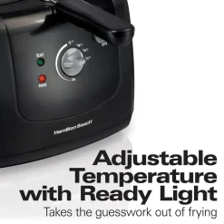 Cool-Touch Deep Fryer, 2 Liters/8 Cup Oil Capacity with Basket Hooks