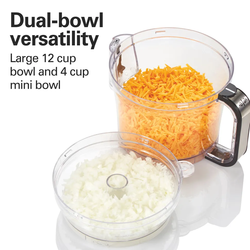 12-Cup Big Mouth® Duo Plus Food Processor with 2 Bowls, Touch Pad Controls