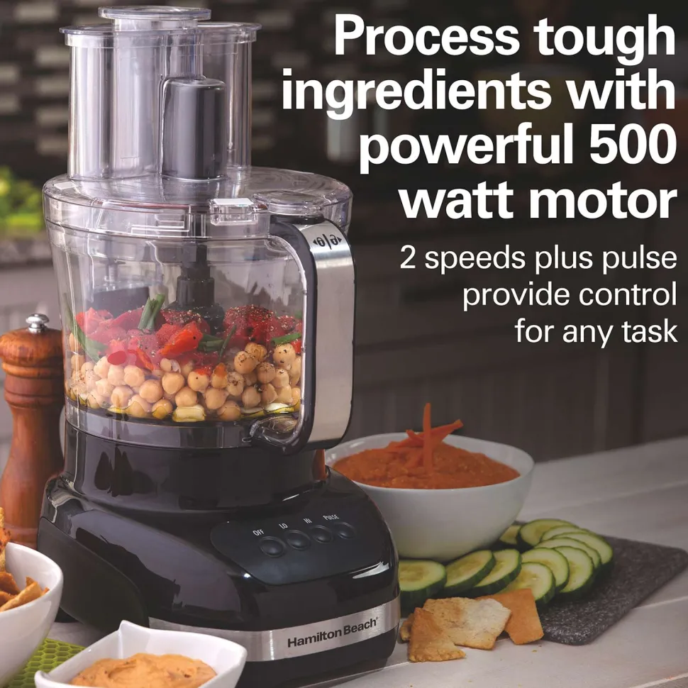 12-Cup Big Mouth® Duo Plus Food Processor with 2 Bowls, Touch Pad Controls