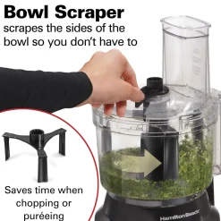 10-Cup Food Processor with Bowl Scraper, Black & Stainless