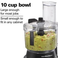 10-Cup Food Processor with Bowl Scraper, Black & Stainless