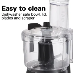 10-Cup Food Processor with Bowl Scraper, Black & Stainless
