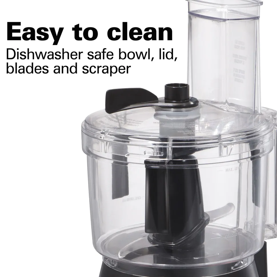 10-Cup Food Processor with Bowl Scraper, Black & Stainless
