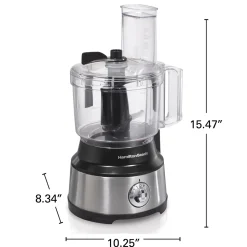 10-Cup Food Processor with Bowl Scraper, Black & Stainless