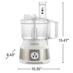 10-Cup Food Processor with Bowl Scraper, White & Stainless
