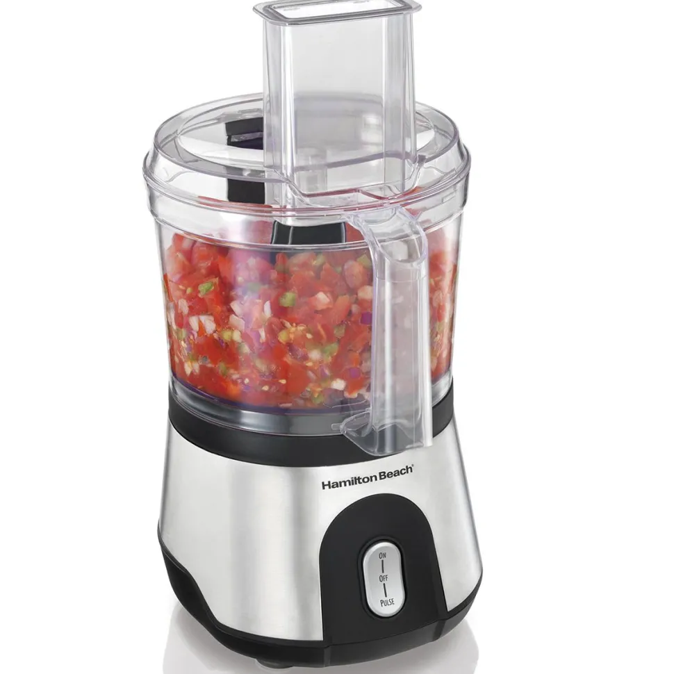 10-Cup Food Processor with Compact Storage, Black & Stainless