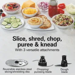 12-Cup Stack & Snap™ Food Processor, Black & Stainless