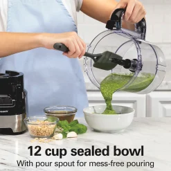 12-Cup Stack & Snap™ Food Processor, Black & Stainless