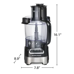 12-Cup Stack & Snap™ Food Processor, Black & Stainless