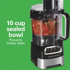 10-Cup Stack & Snap™ Food Processor with Big Mouth®, Black & Stainless