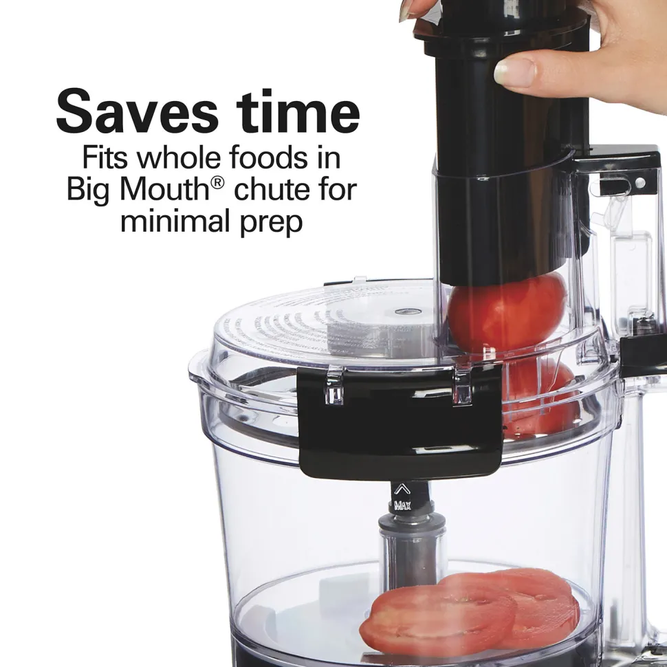 10-Cup Stack & Snap™ Food Processor with Big Mouth®, Black & Stainless