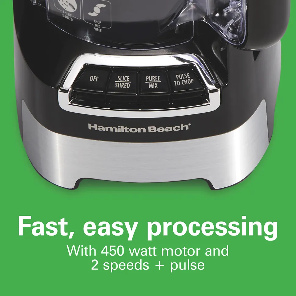 10-Cup Stack & Snap™ Food Processor with Big Mouth®, Black & Stainless