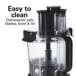 10-Cup Stack & Snap™ Food Processor with Big Mouth®, Black & Stainless