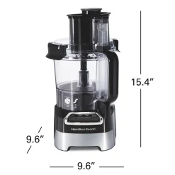 10-Cup Stack & Snap™ Food Processor with Big Mouth®, Black & Stainless