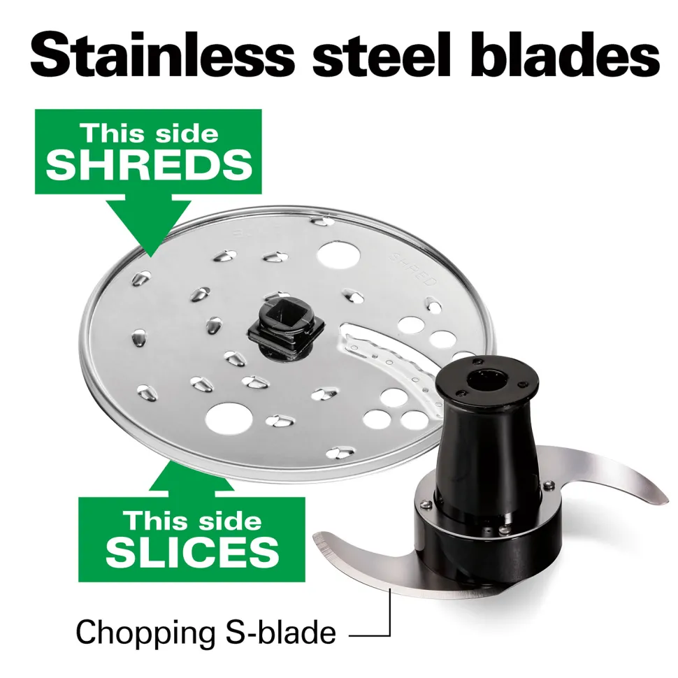 12-Cup Stack & Snap™ Food Processor, Black & Stainless