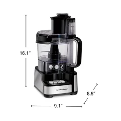 12-Cup Stack & Snap™ Food Processor, Black & Stainless