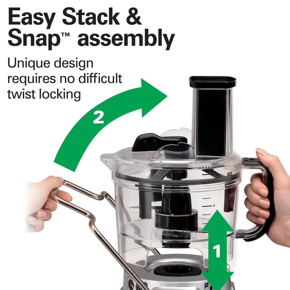 8-Cup Stack & Snap™ Food Processor with Bowl Scraper & Adjustable Slicing