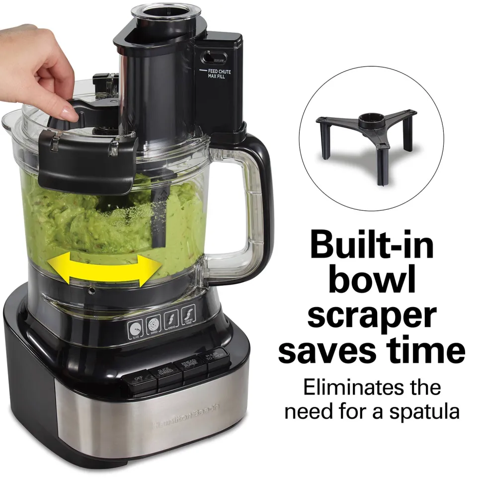 10-Cup Stack & Snap™ Food Processor with Bowl Scraper, Black