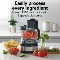 10-Cup Stack & Snap™ Food Processor with Bowl Scraper, Black