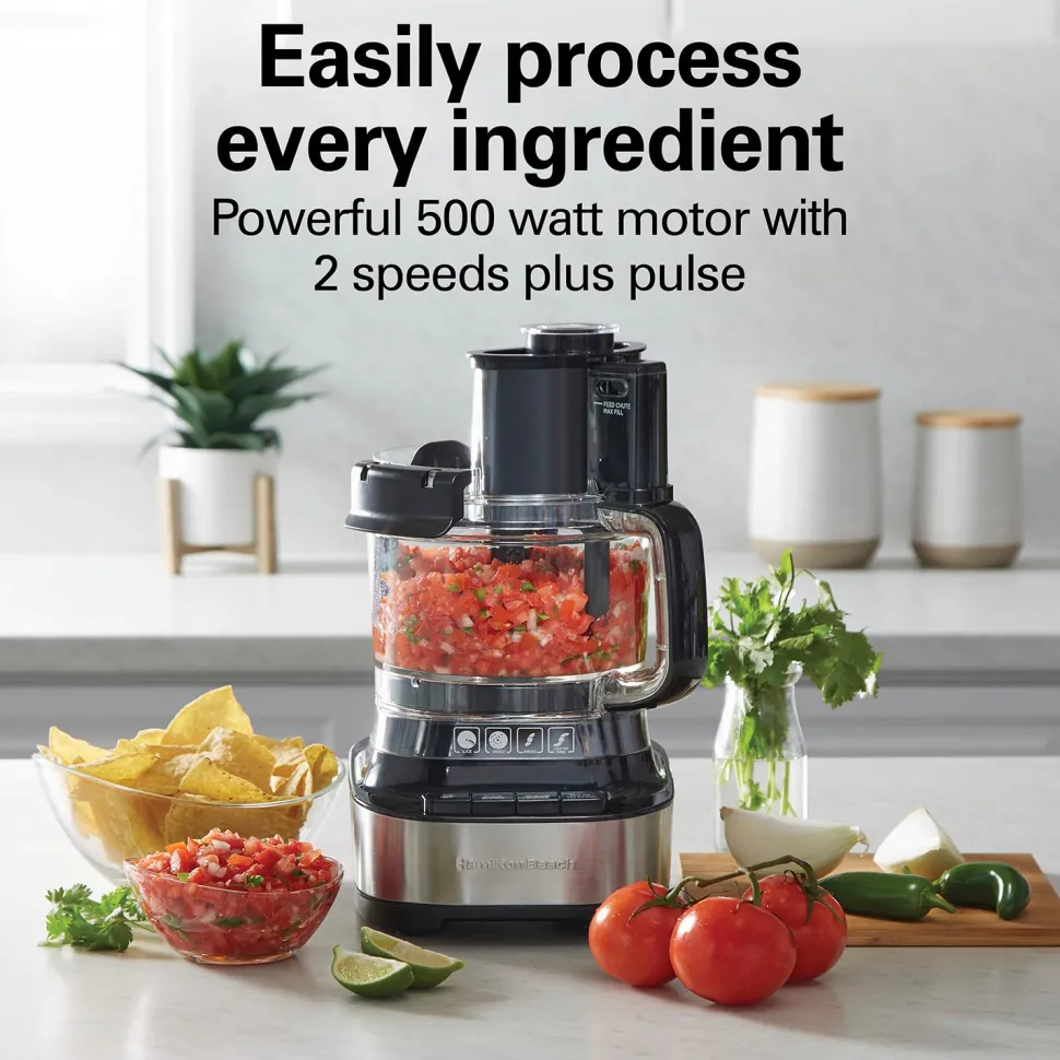 10-Cup Stack & Snap™ Food Processor with Bowl Scraper, Black
