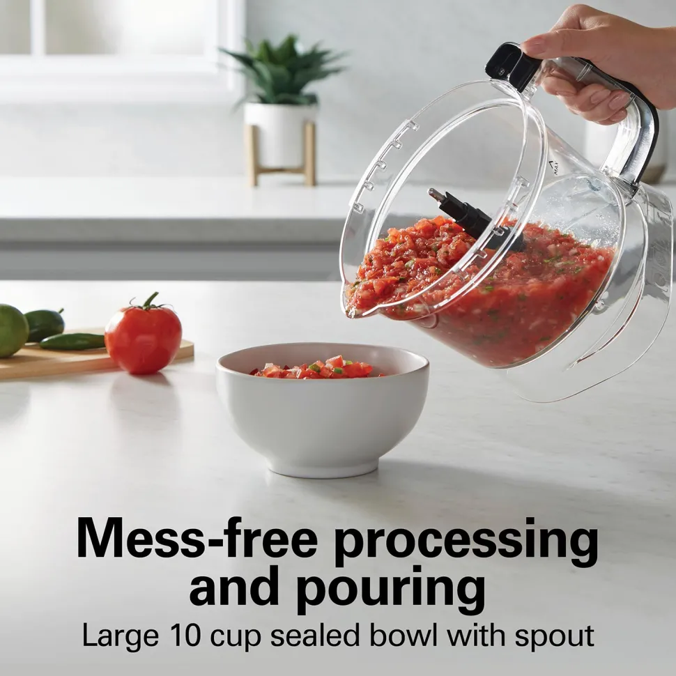 10-Cup Stack & Snap™ Food Processor with Bowl Scraper, Black