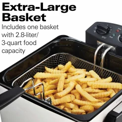 Deep Fryer, 2.8 Liter/3 Quart Oil Capacity with Adjustable Temperature & Timer