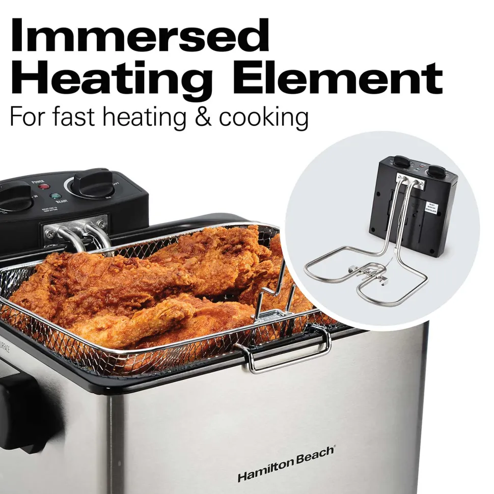 Deep Fryer, 2.8 Liter/3 Quart Oil Capacity with Adjustable Temperature & Timer