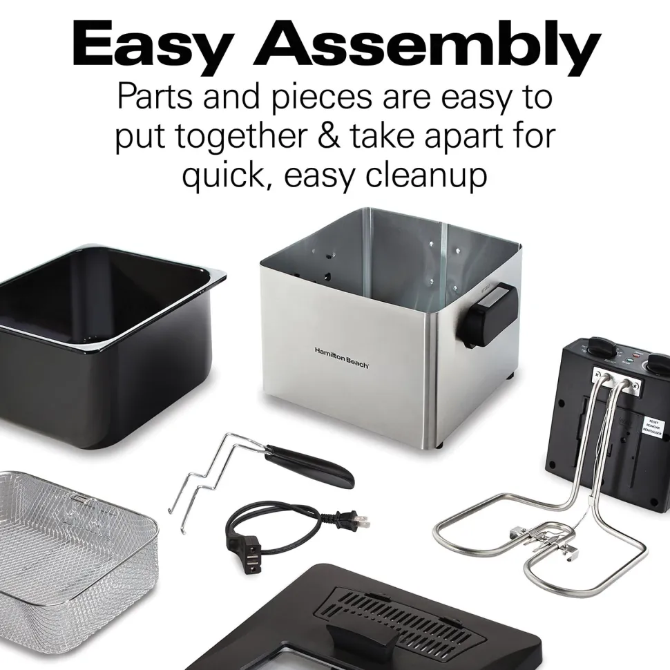 Deep Fryer, 2.8 Liter/3 Quart Oil Capacity with Adjustable Temperature & Timer