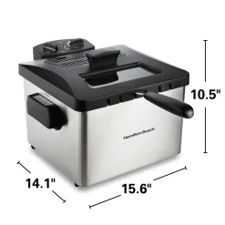 Deep Fryer, 2.8 Liter/3 Quart Oil Capacity with Adjustable Temperature & Timer