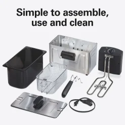 Deep Fryer, 2.8 Liters/12 Cup Food Capacity, Black