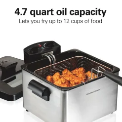 Deep Fryer, 4.5 Liters/19 Cup Oil Capacity Professional-Style with 3 Baskets