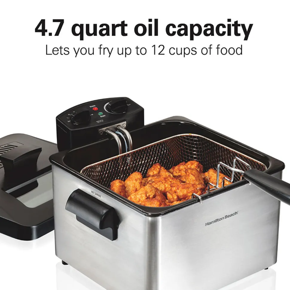 Deep Fryer, 4.5 Liters/19 Cup Oil Capacity Professional-Style with 3 Baskets